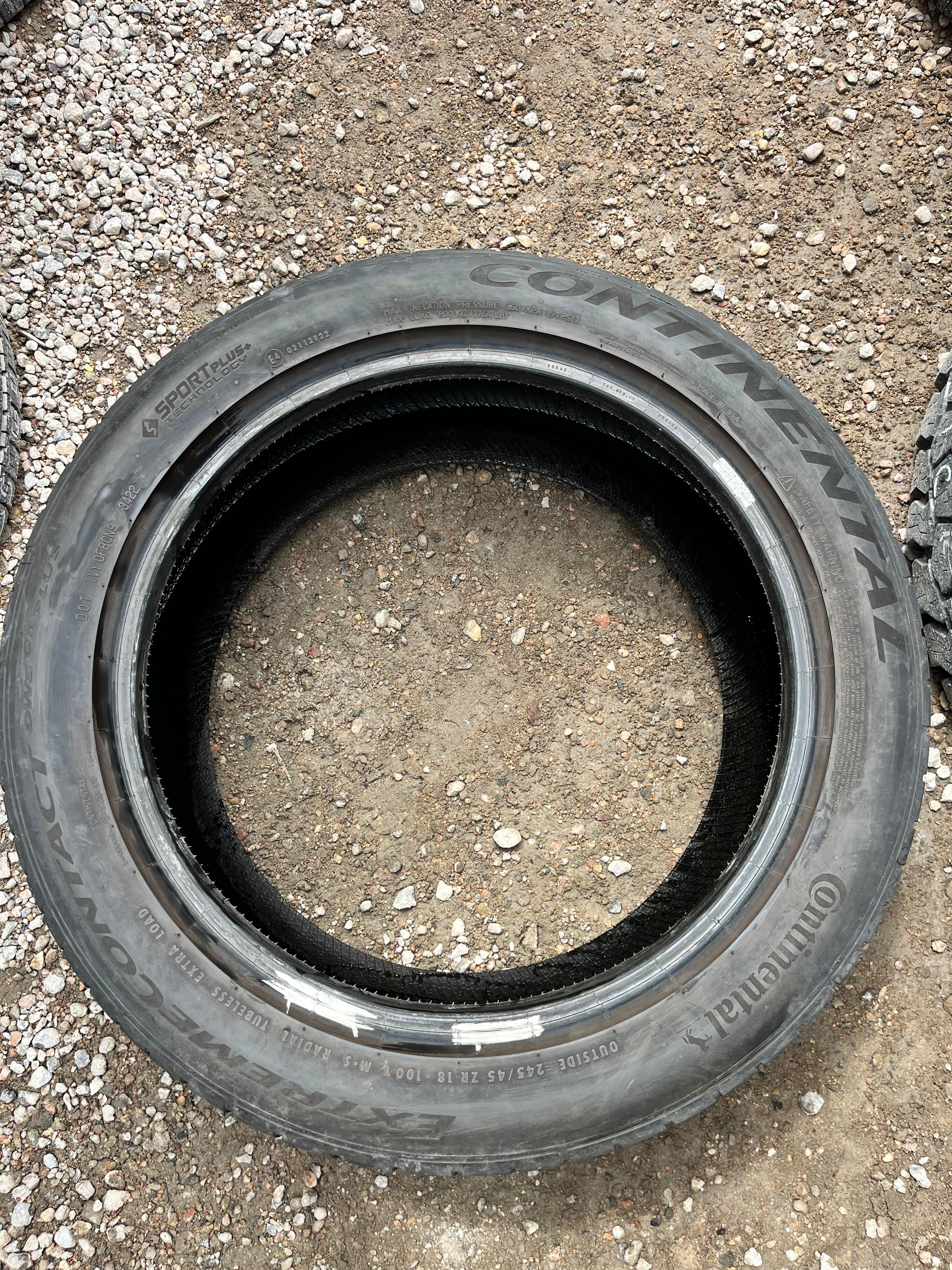245/45ZR18 Pair (2 Used Tires) Continental Extreme Contact