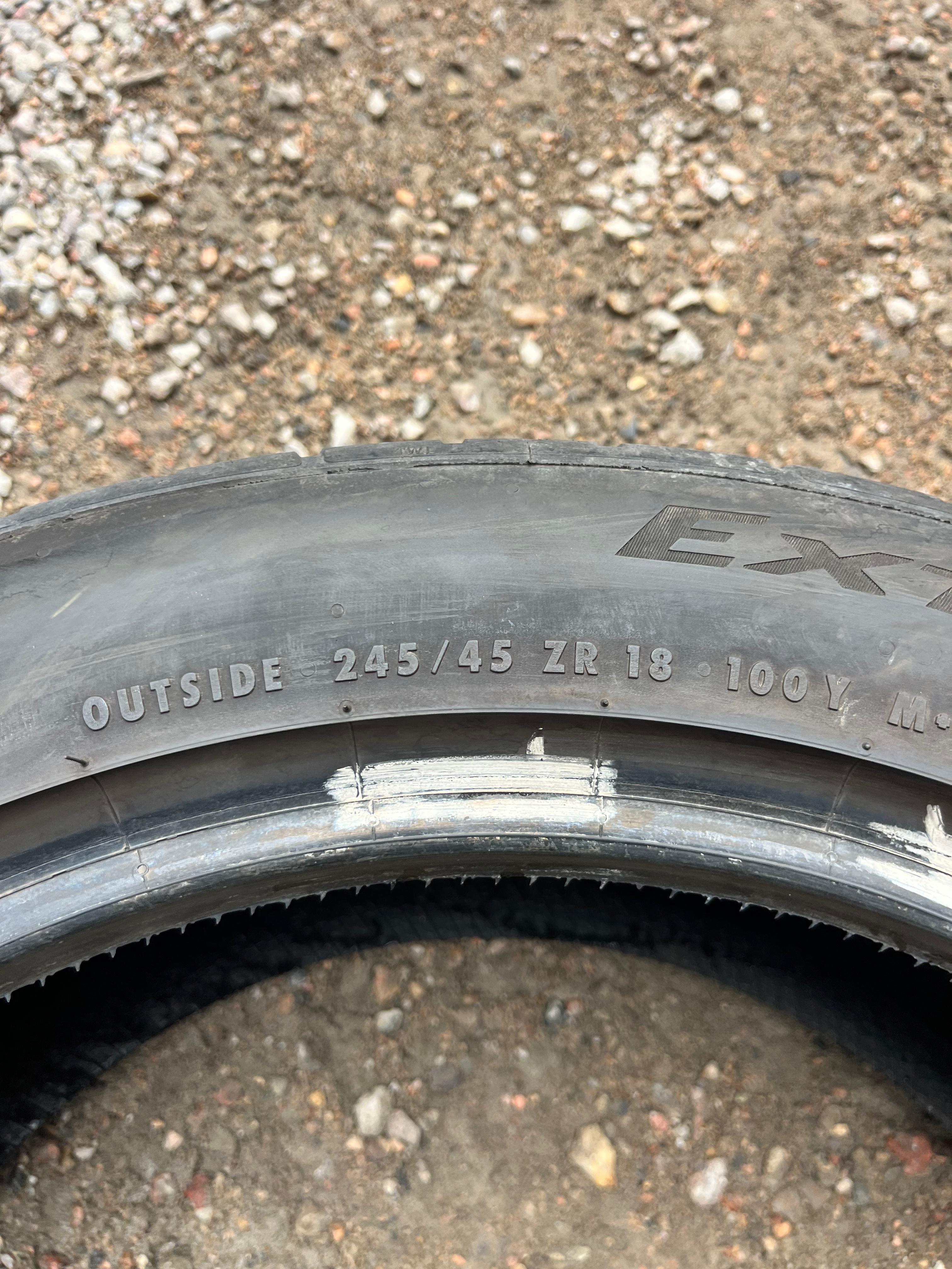 245/45ZR18 Pair (2 Used Tires) Continental Extreme Contact