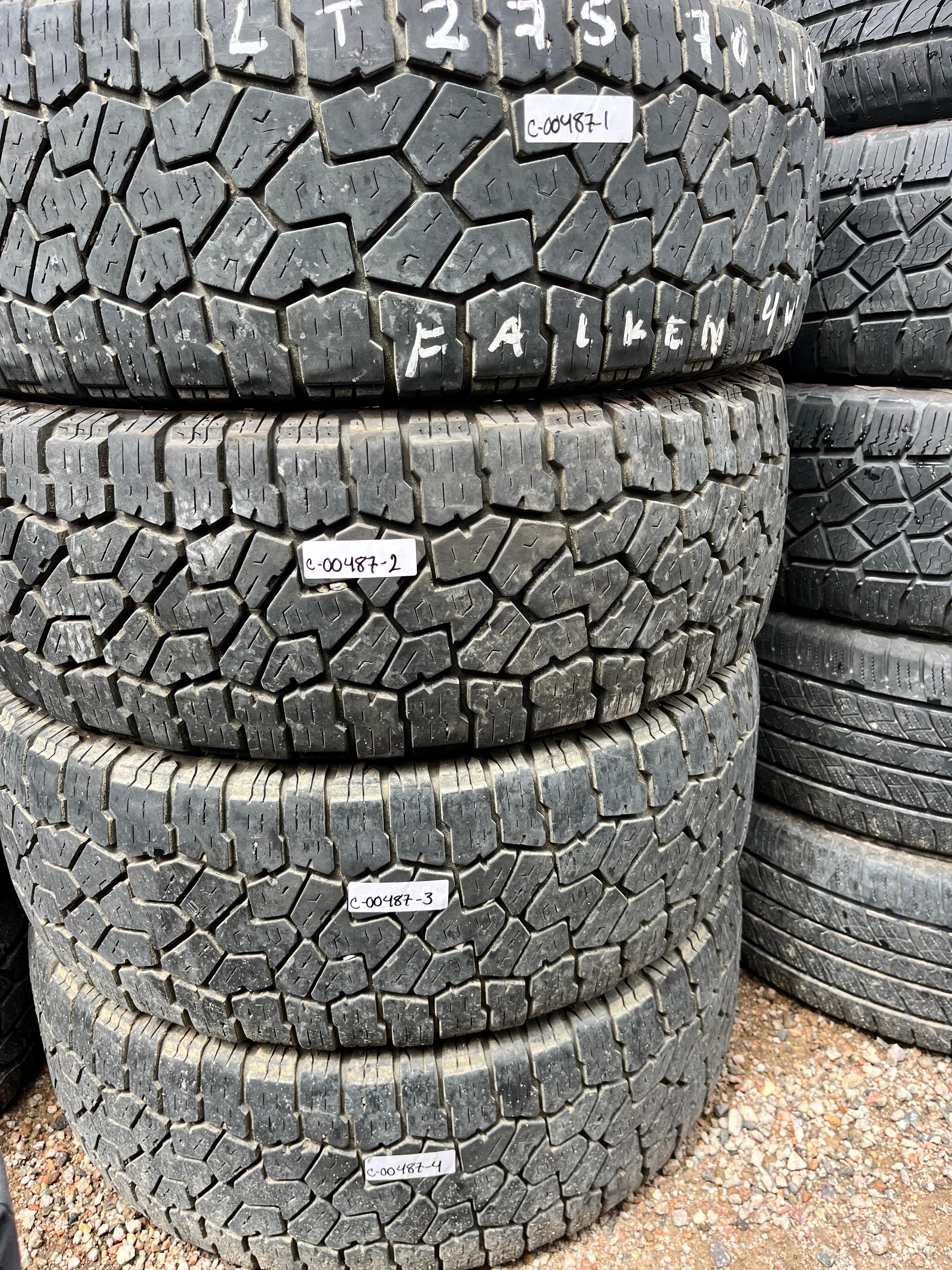 LT275/70R18 Set (4 Used Tires) Falken Wild Peak
