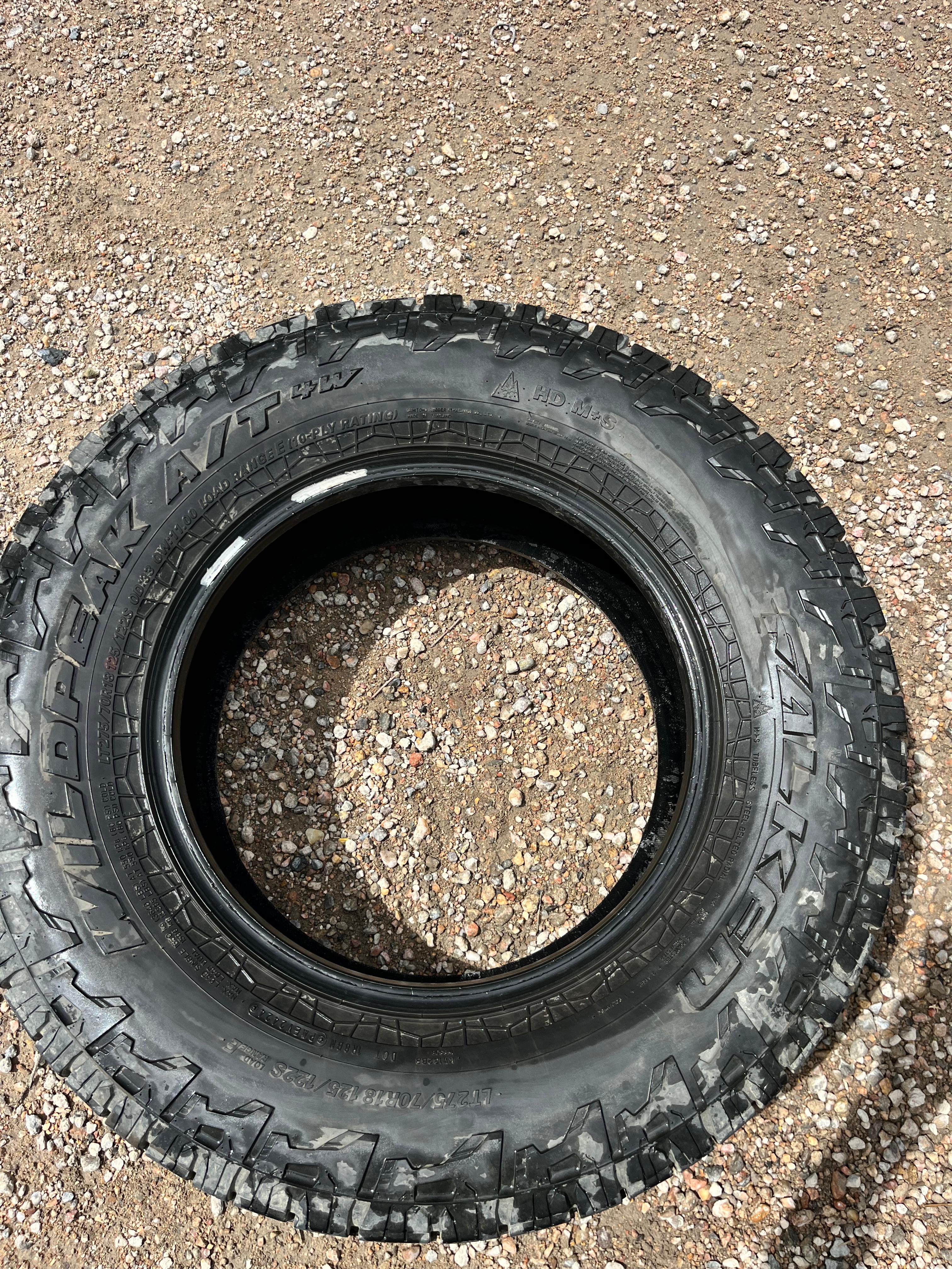 LT275/70R18 Set (4 Used Tires) Falken Wild Peak