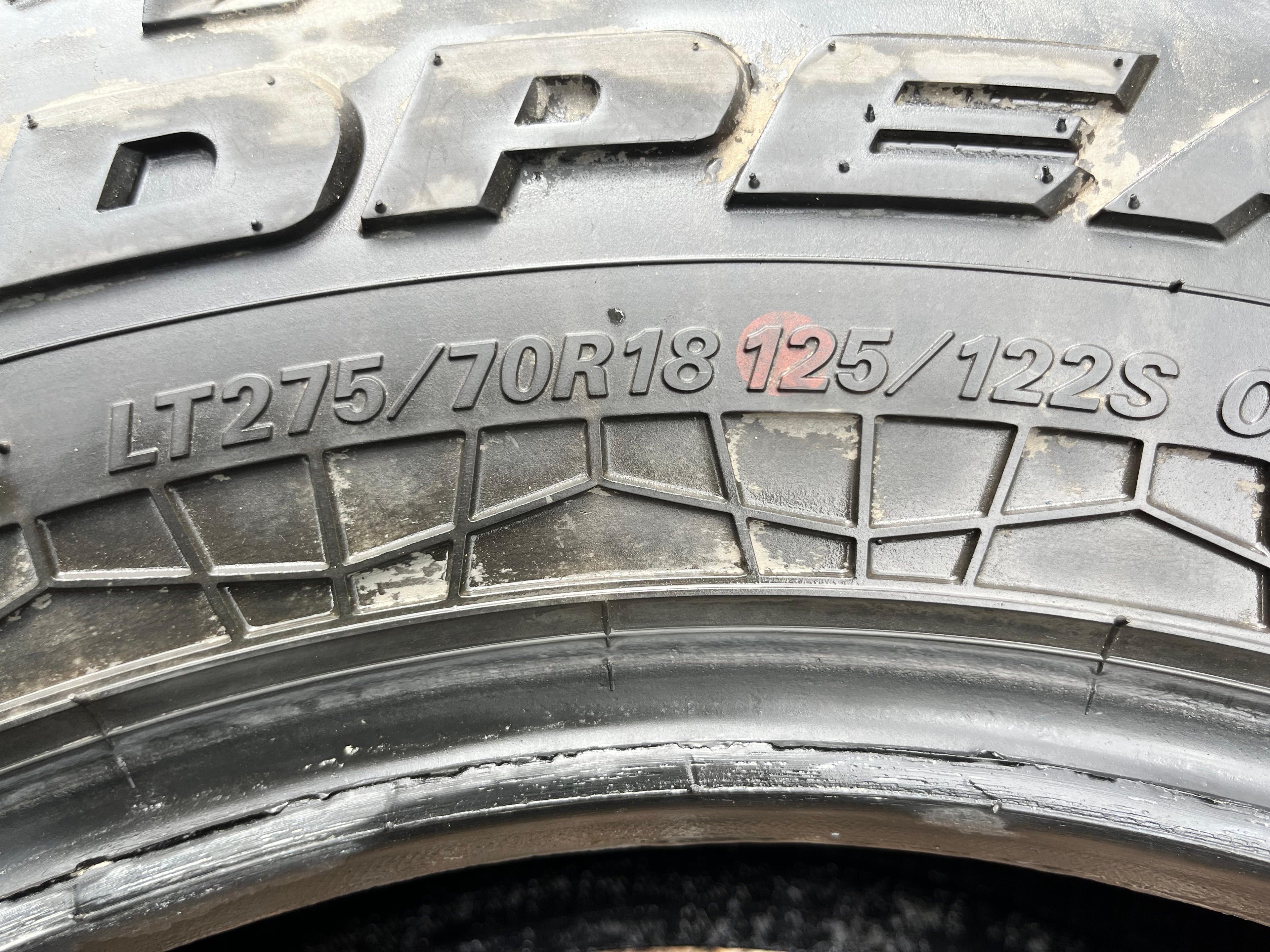 LT275/70R18 Set (4 Used Tires) Falken Wild Peak