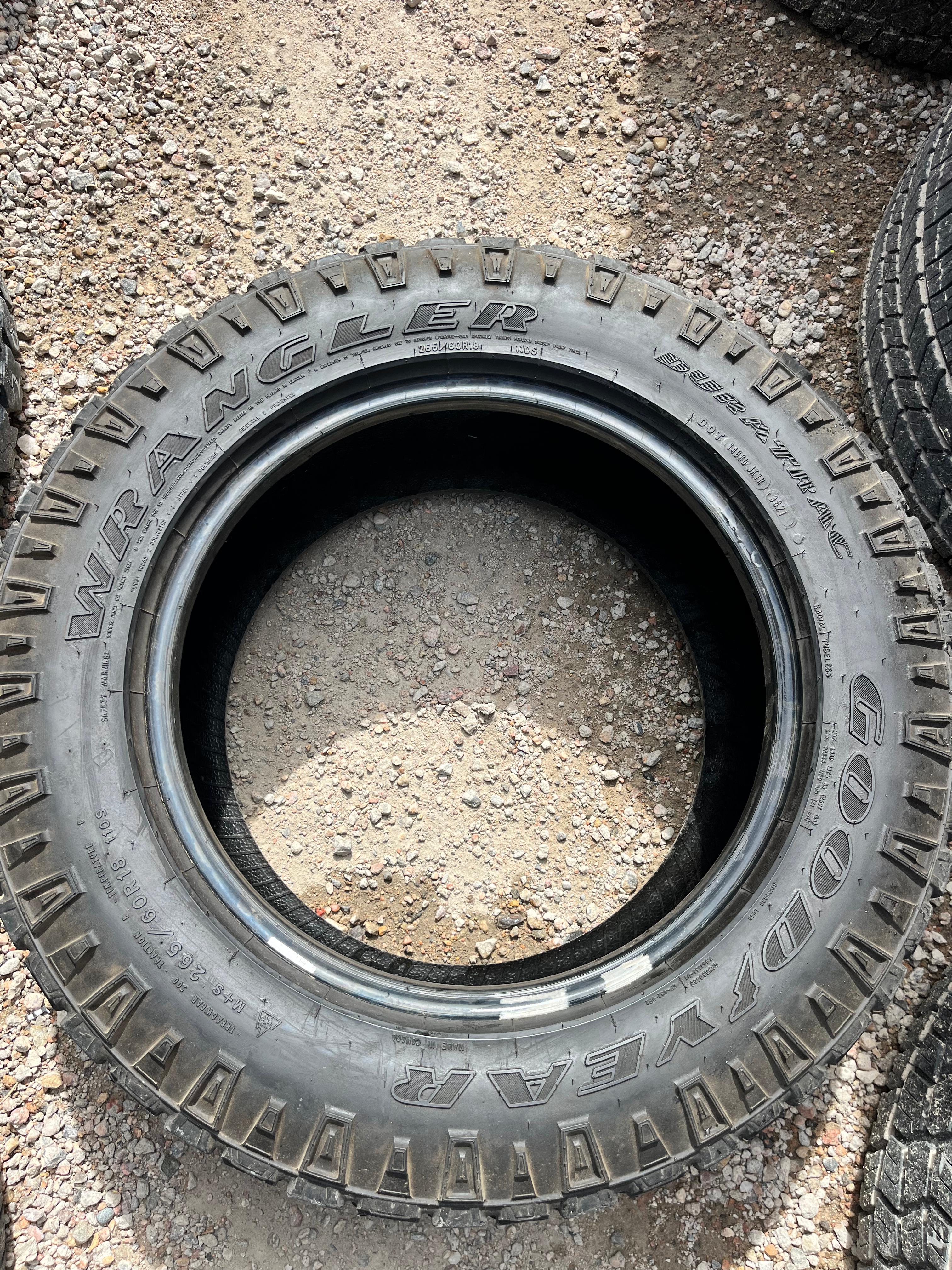 265/60R18 Pair (2 Used Tires) Goodyear Wrangler Duratrac