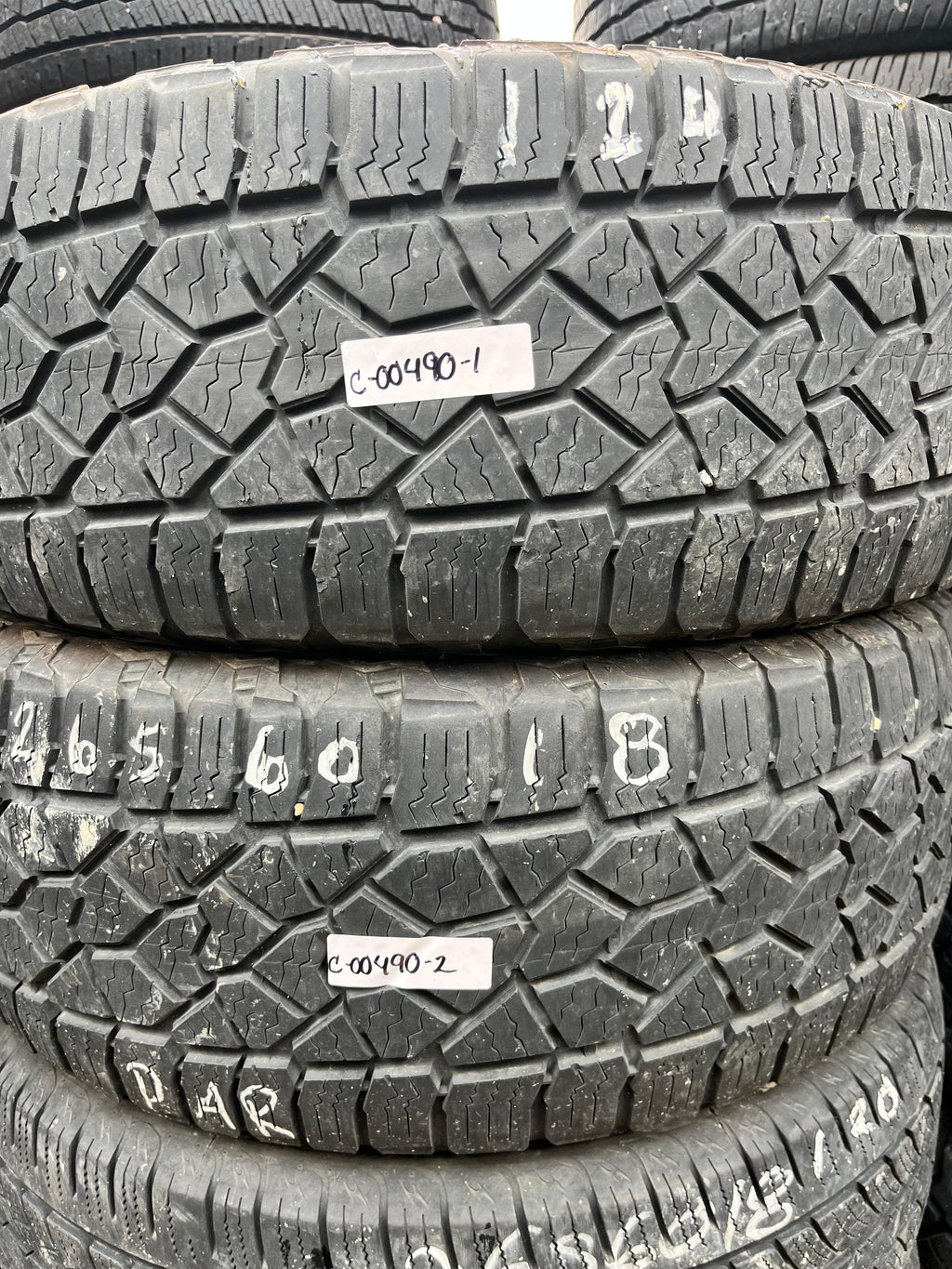 265/60R18 Pair (2 Used Tires) Dean Tires Back Country