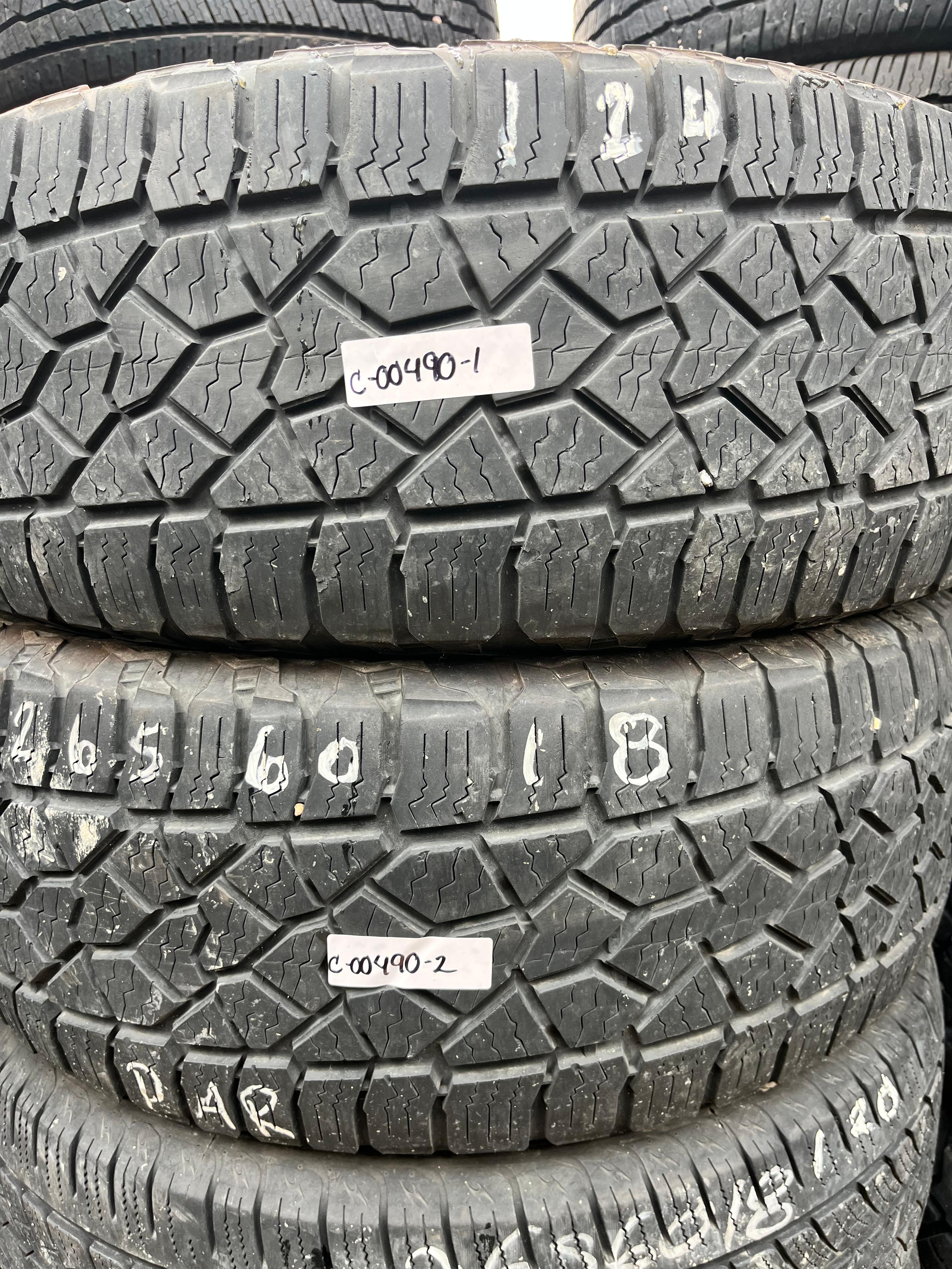 265/60R18 Pair (2 Used Tires) Dean Tires Back Country