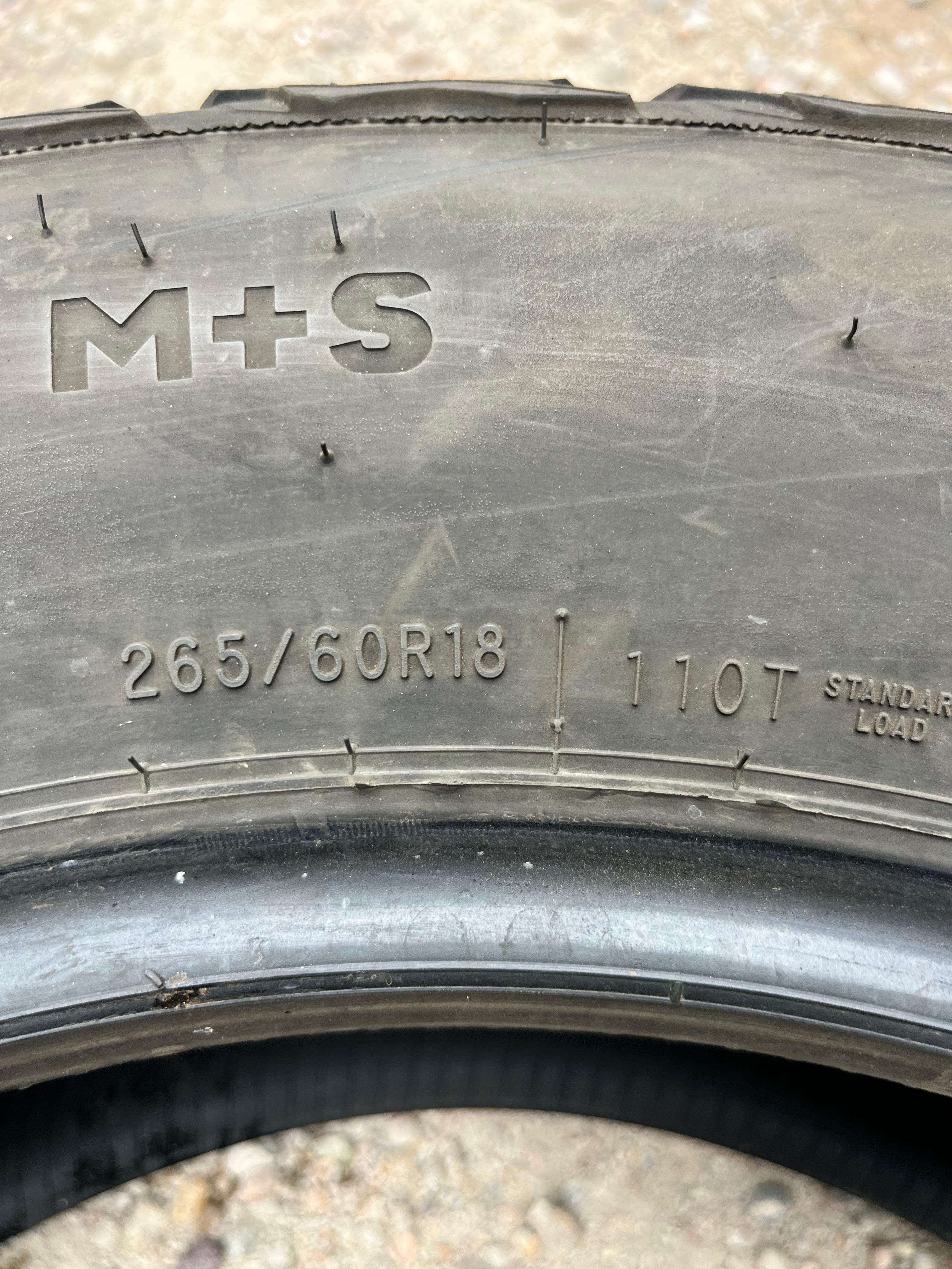 265/60R18 Pair (2 Used Tires) Dean Tires Back Country