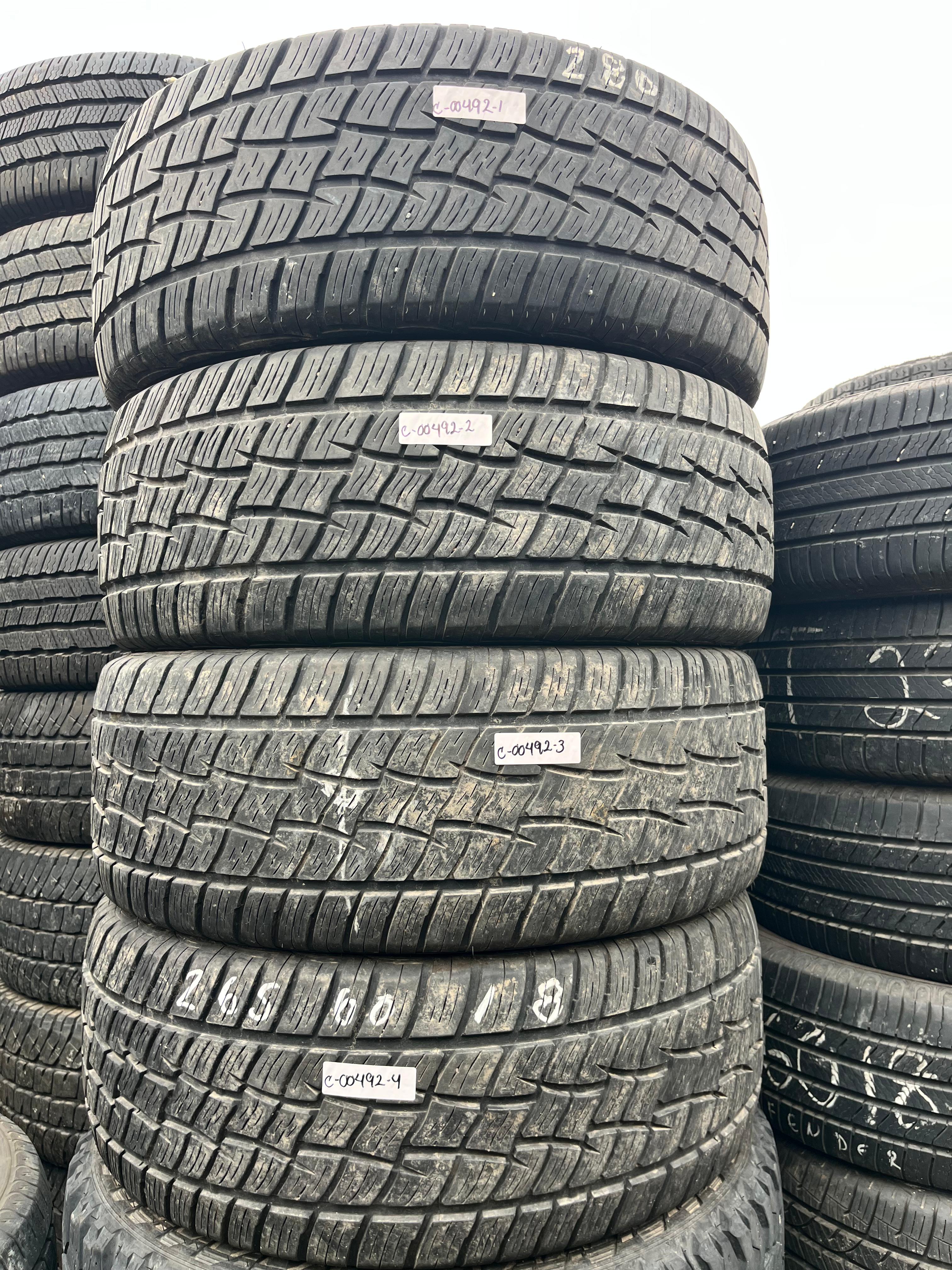 265/60R18 Set (4 Used Tires) Cooper Discoverer