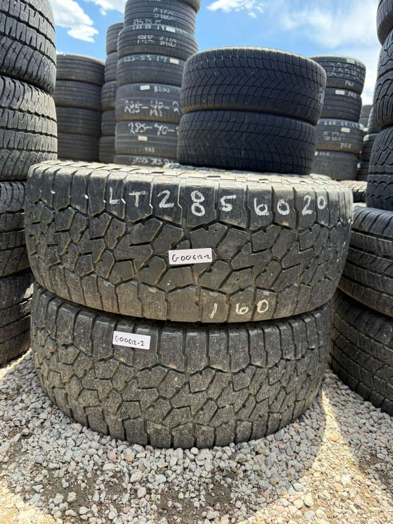 LT285/60R20 Pair (2 Used Tires) Falken Wildpeak A/T