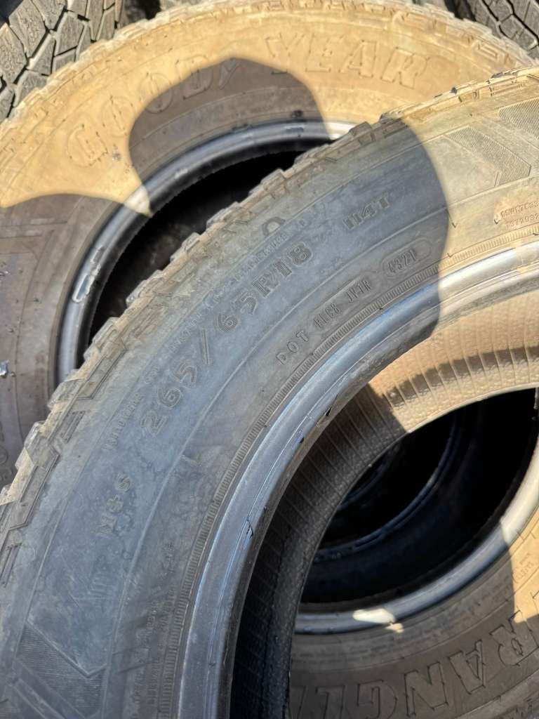 265/65R18 Set (4 Used Tires) Goodyear Workhorse AT