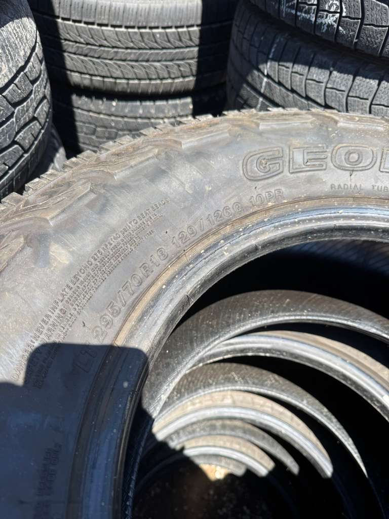 LT295/70R18 Pair (2 Used Tires) Yokohama Geolandar X-AT