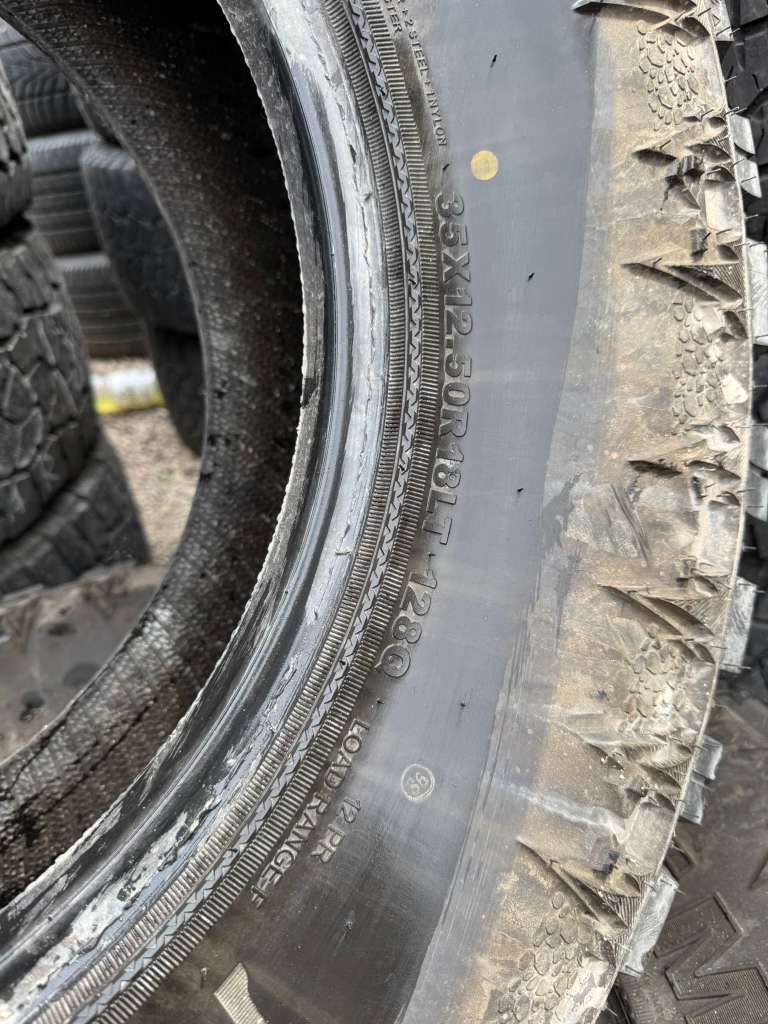 LT35x12.50R18 Pair (2 Used Tires) Cosmo Mud Kicker
