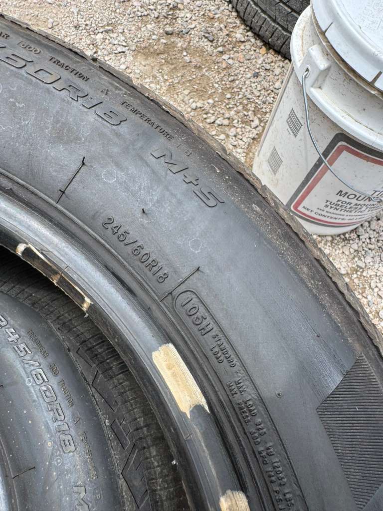 245/60R18 Pair (2 Used Tires) Mastercraft Stratus HT