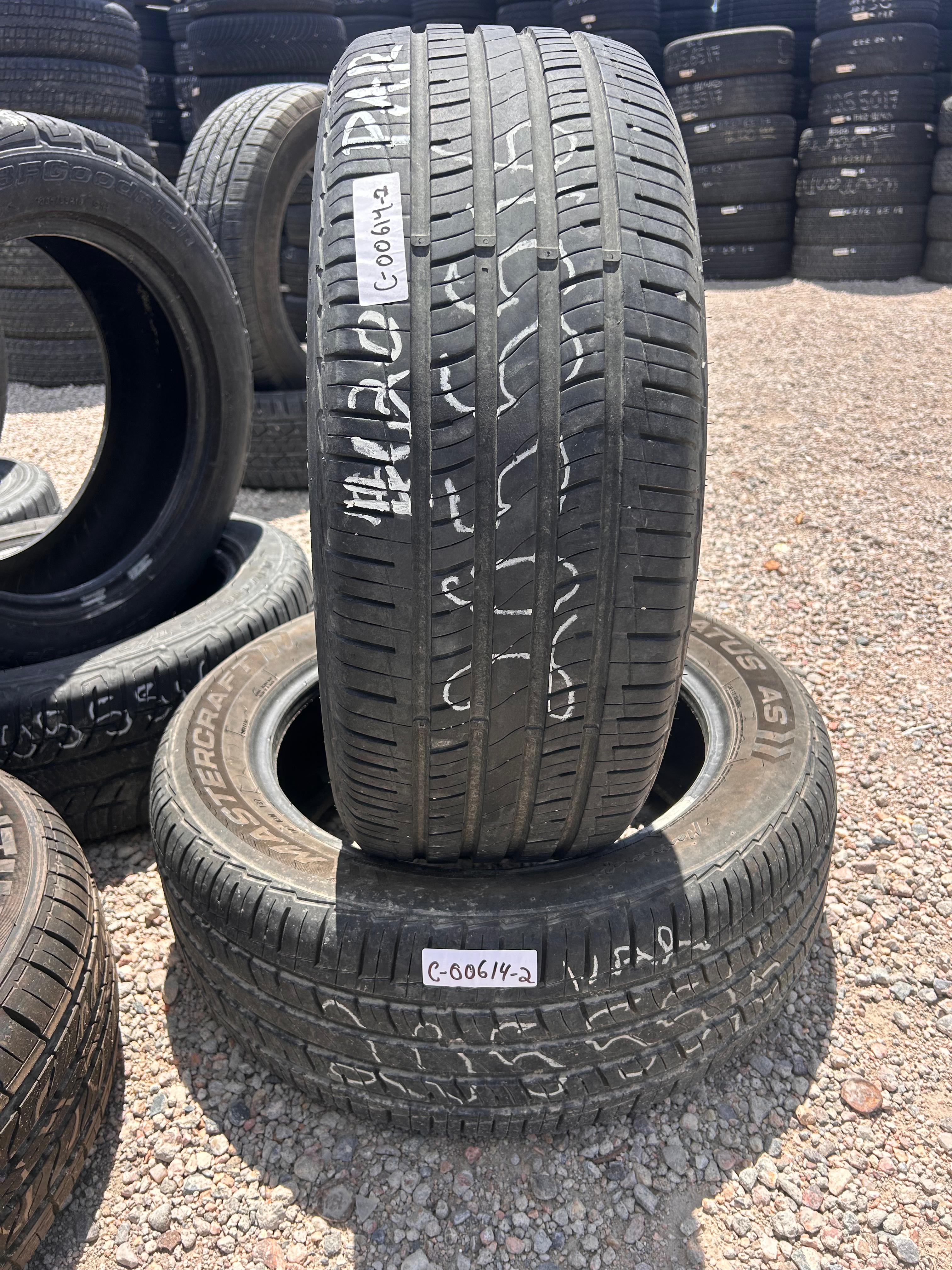 205/55R16 Pair (2 Used Tires) Mastercraft Stratus AS