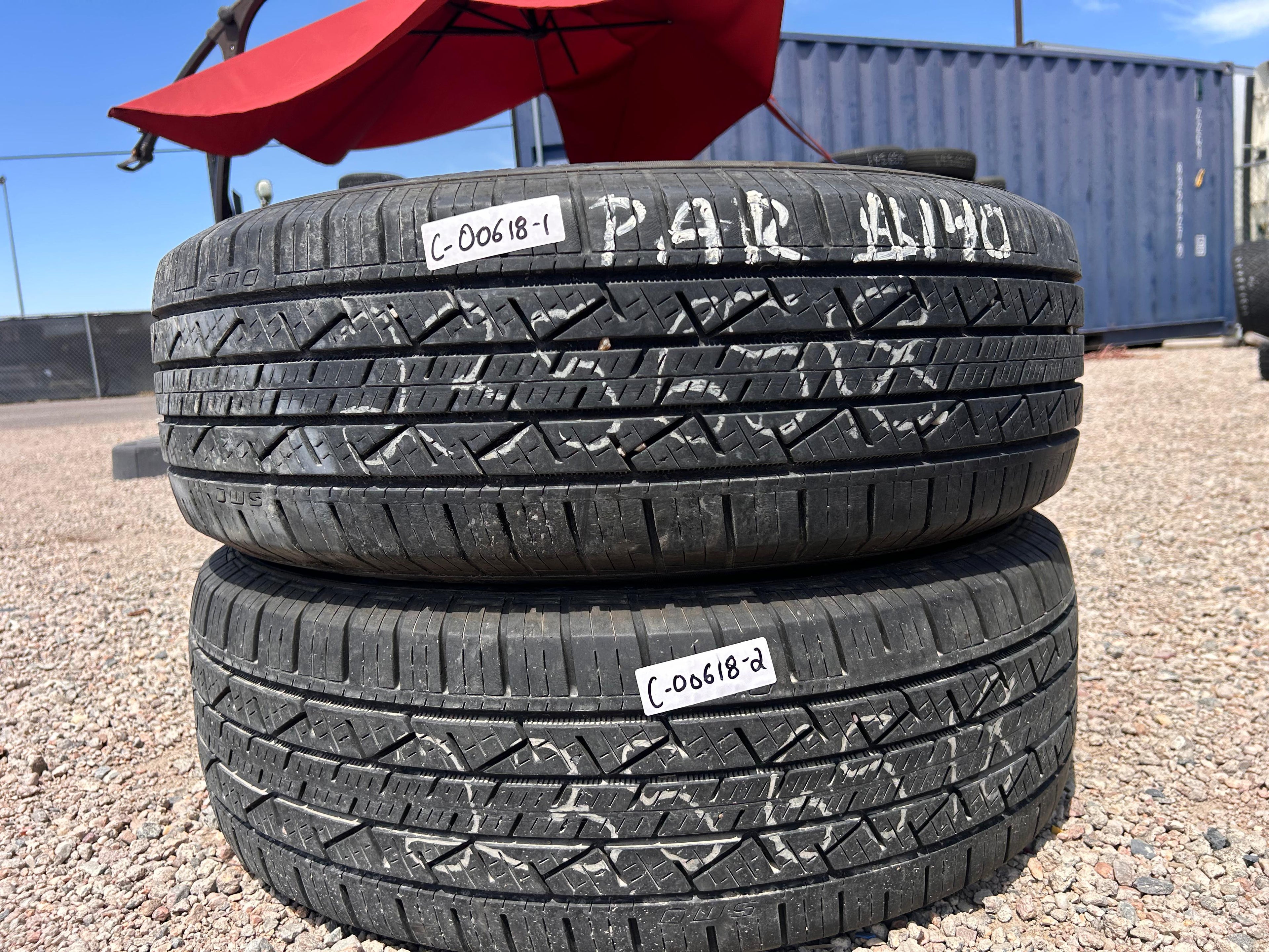235/65R18 Pair (2 Used Tires) Continental CrossContact LX25