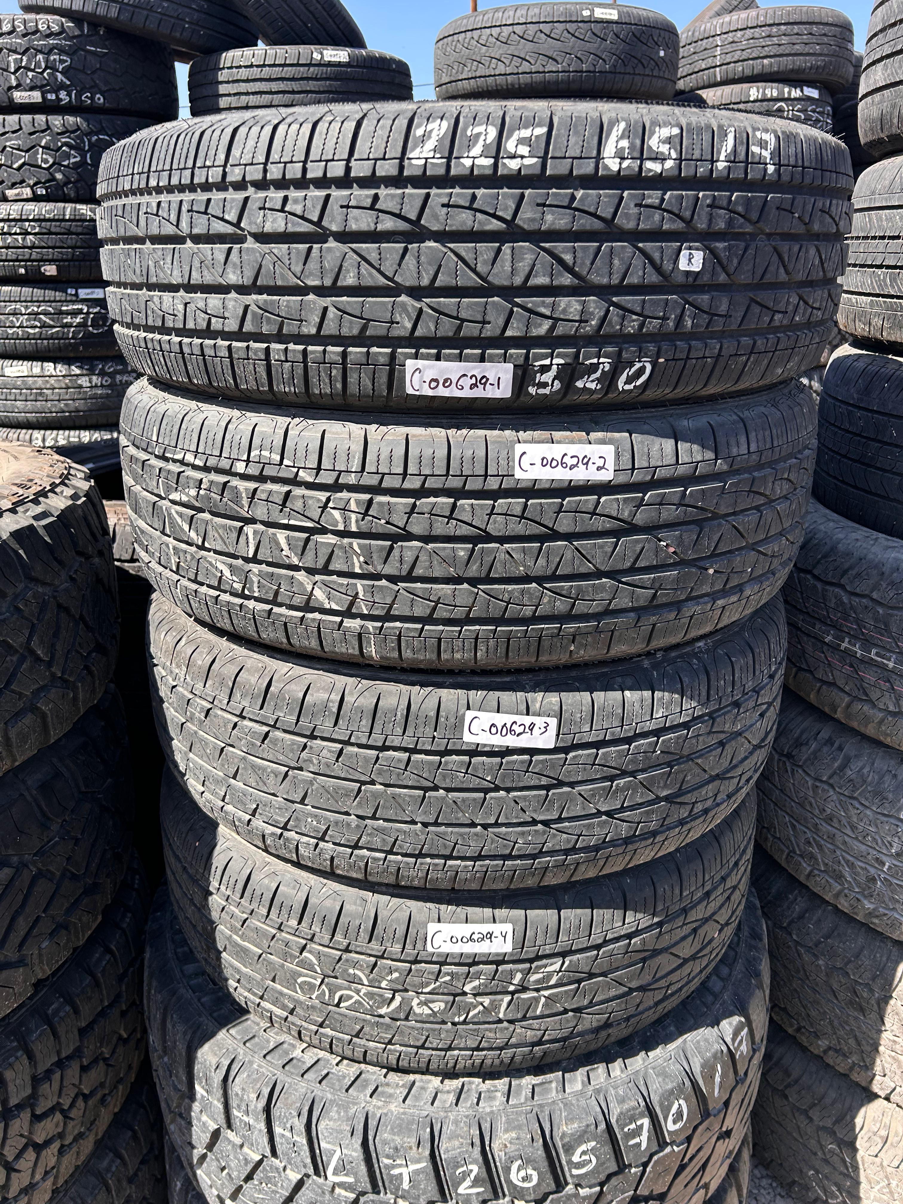 225/65R17 Set (4 Used Tires) Firestone Destination LE3