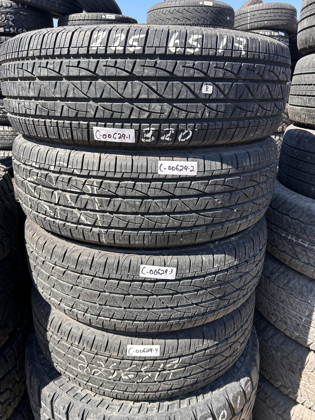 225/65R17 Set (4 Used Tires) Firestone Destination LE3