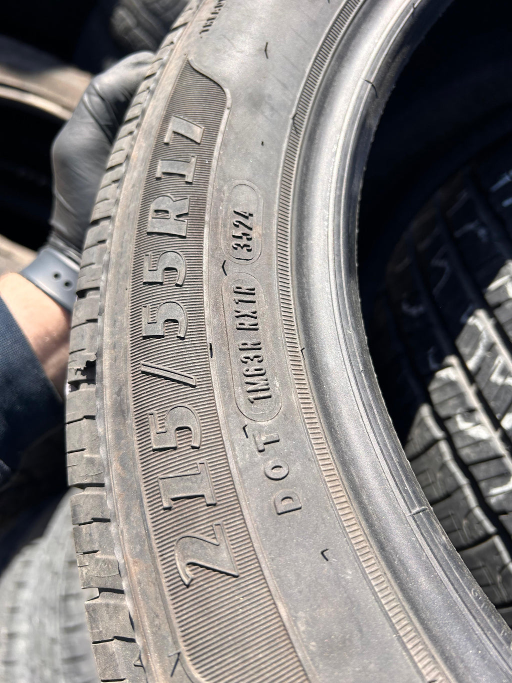 215/55R17 Pair (2 Used Tires) Goodyear Reliant