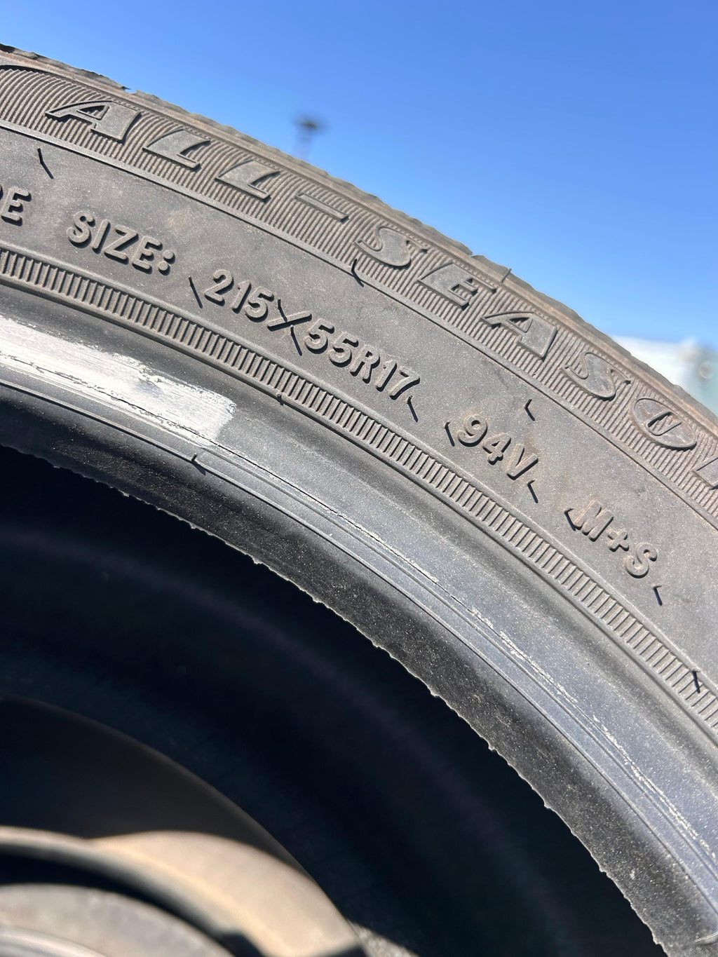 215/55R17 Pair (2 Used Tires) Goodyear Reliant