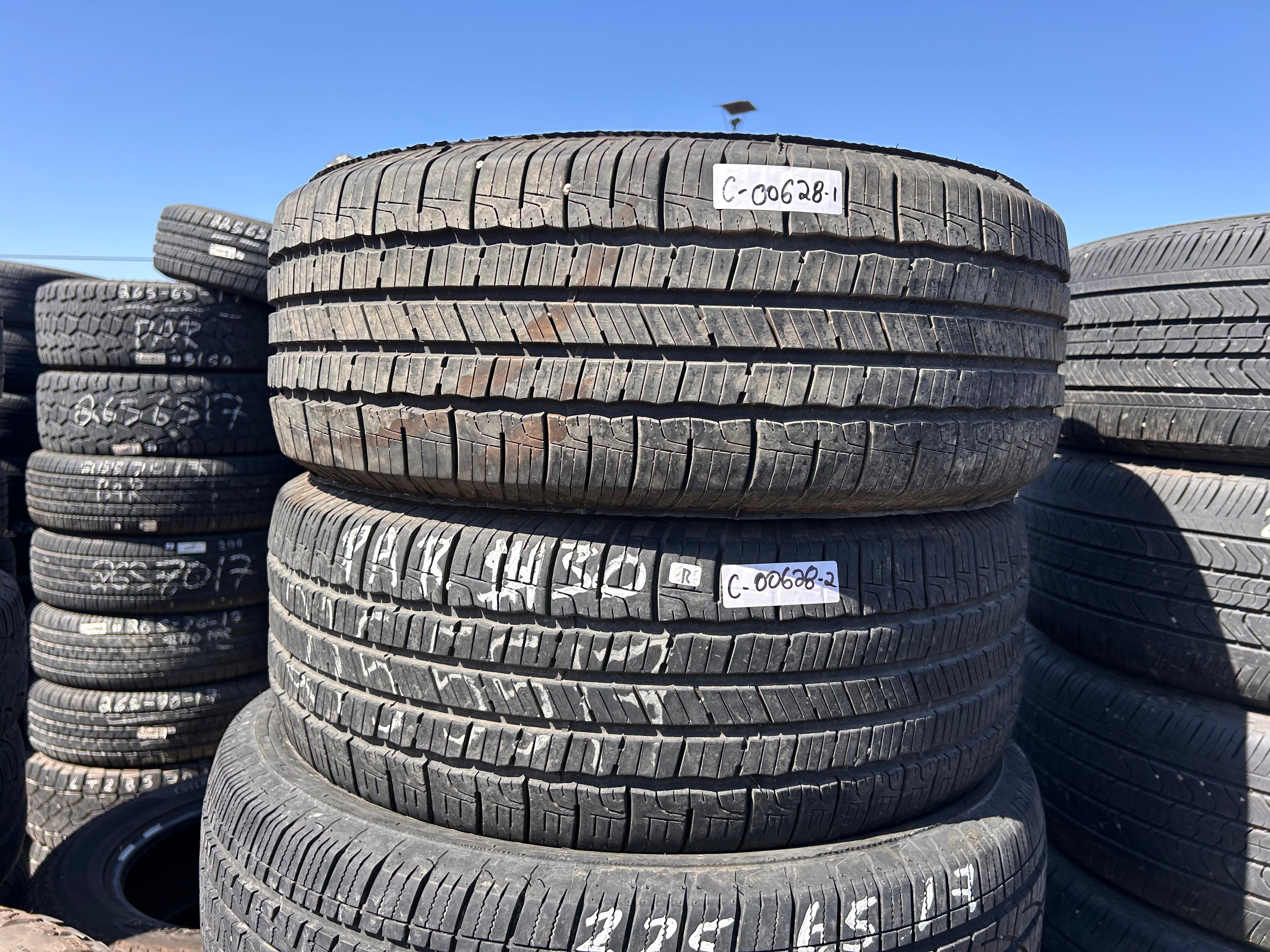 215/55R17 Pair (2 Used Tires) Goodyear Reliant