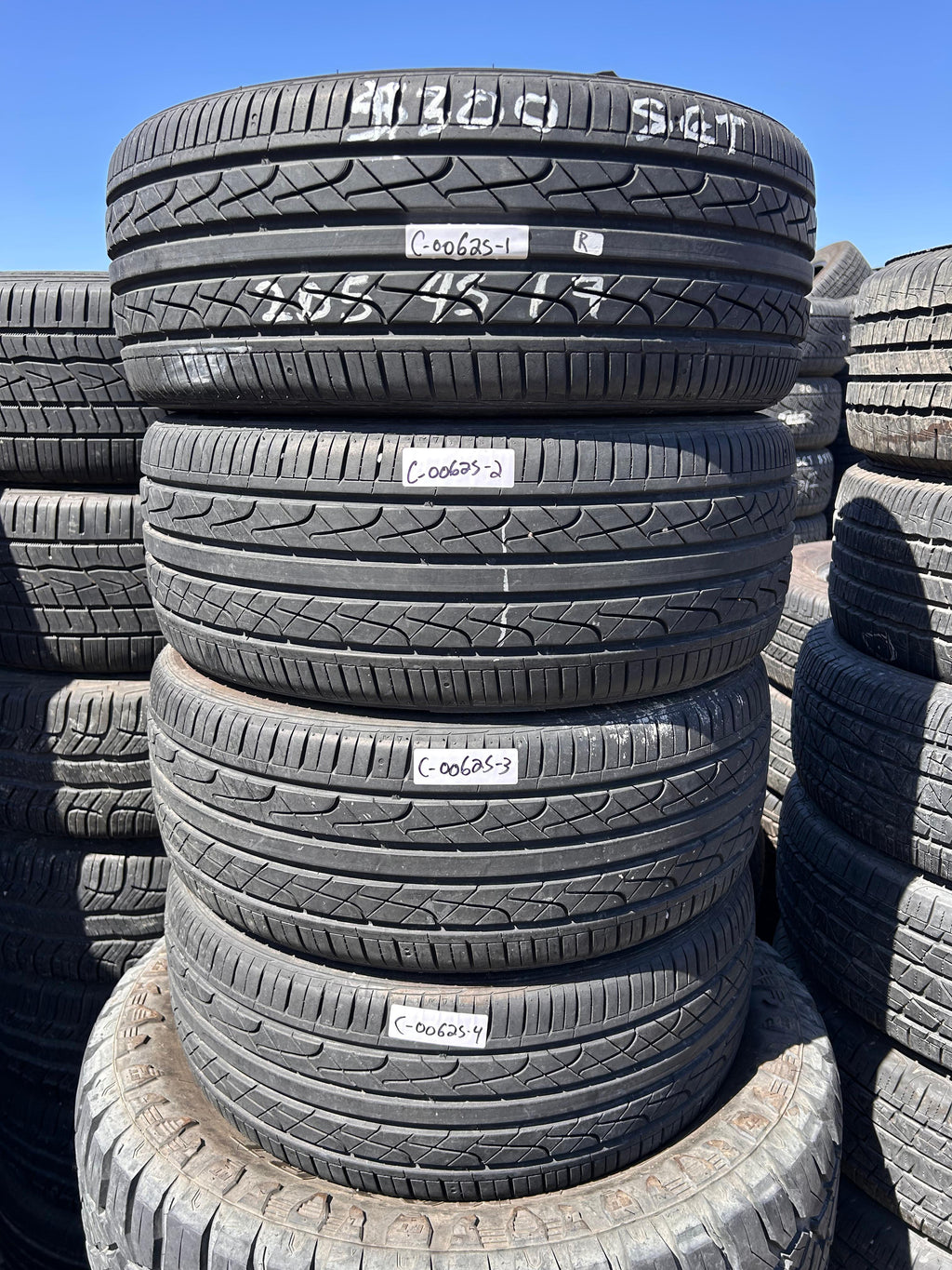 205/45R17 Set (4 Used Tires) Hankook Ventus2 Concept2