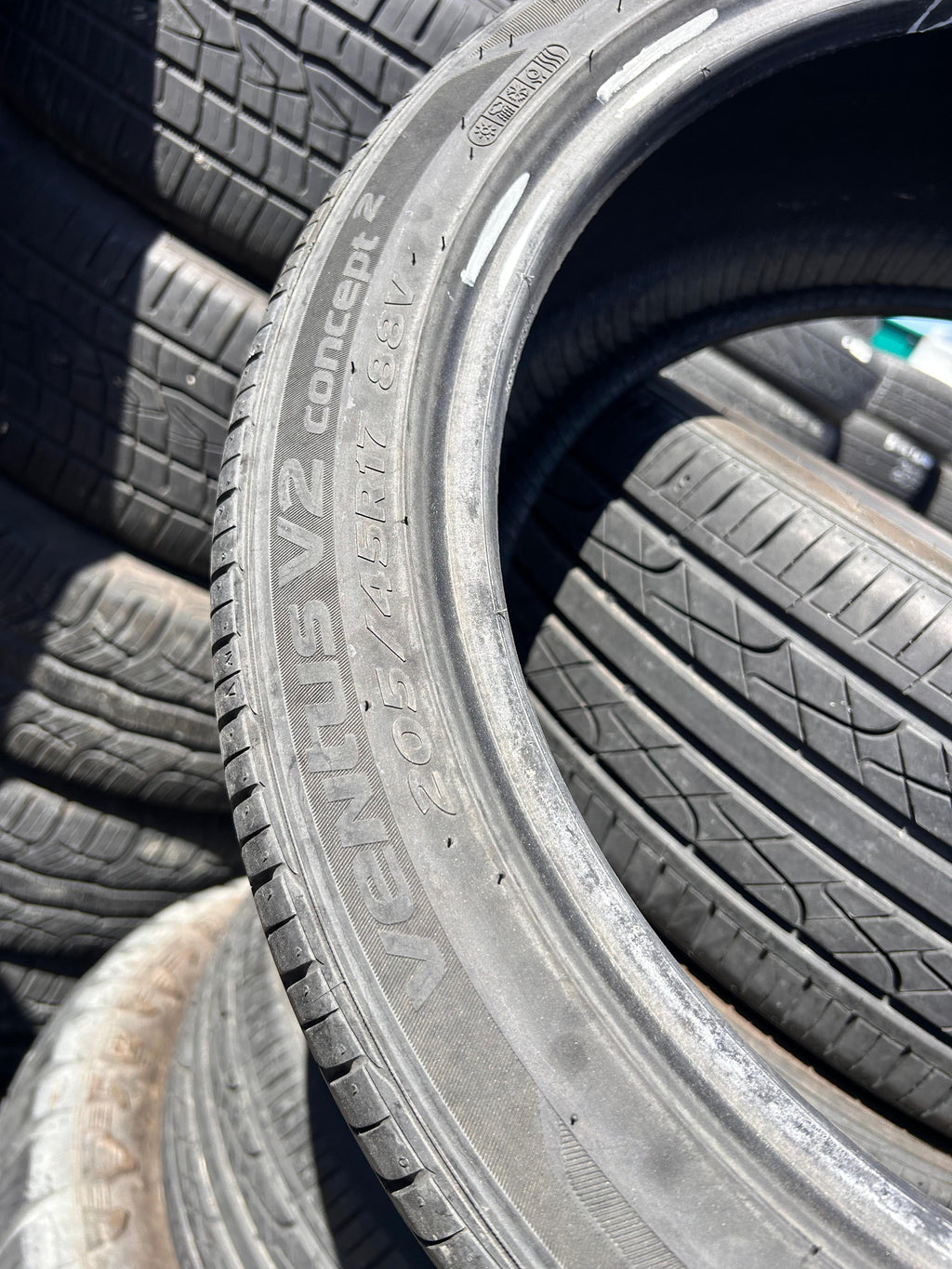 205/45R17 Set (4 Used Tires) Hankook Ventus2 Concept2