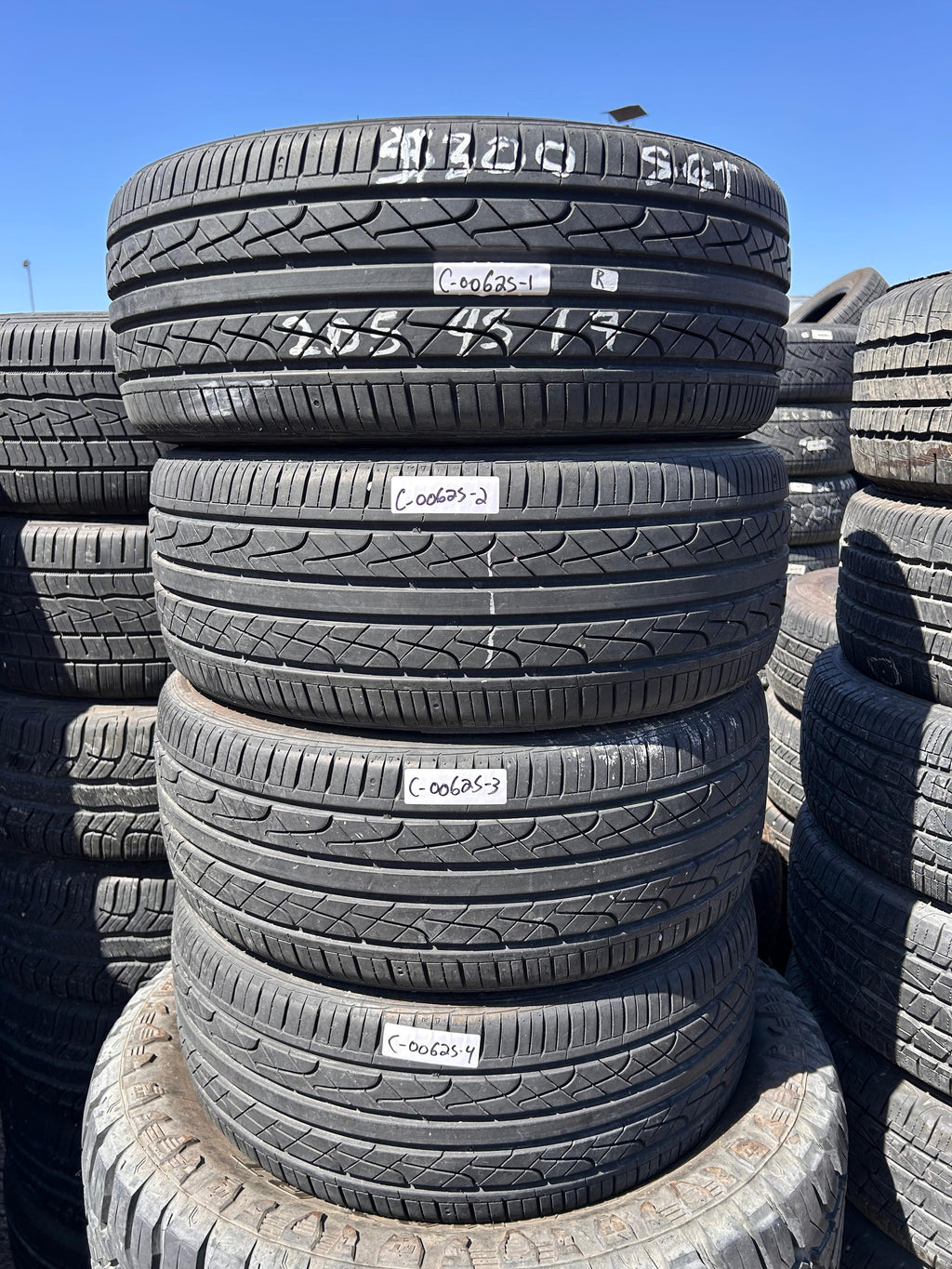 205/45R17 Set (4 Used Tires) Hankook Ventus2 Concept2