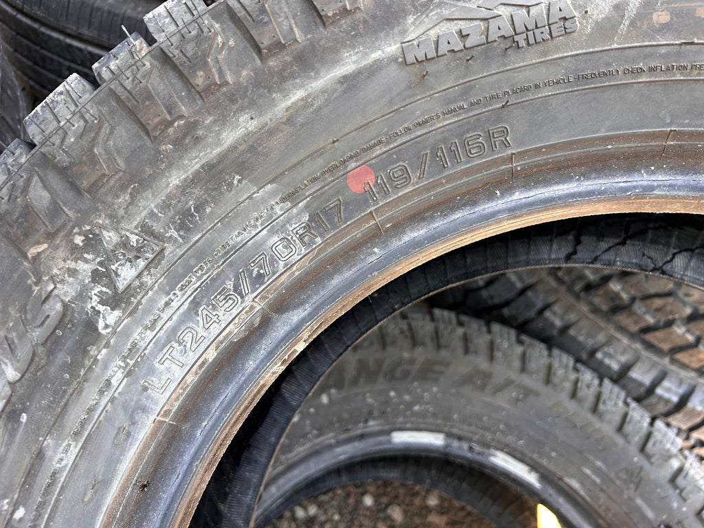 LT245/70R17 Pair (2 Used Tires) Mazama Open Range AT