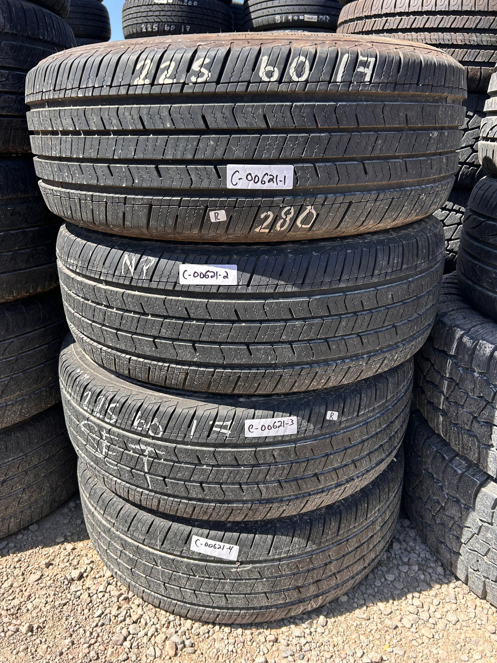 225/60R17 Set (4  Like New Tires) Arizonian Silver Edition