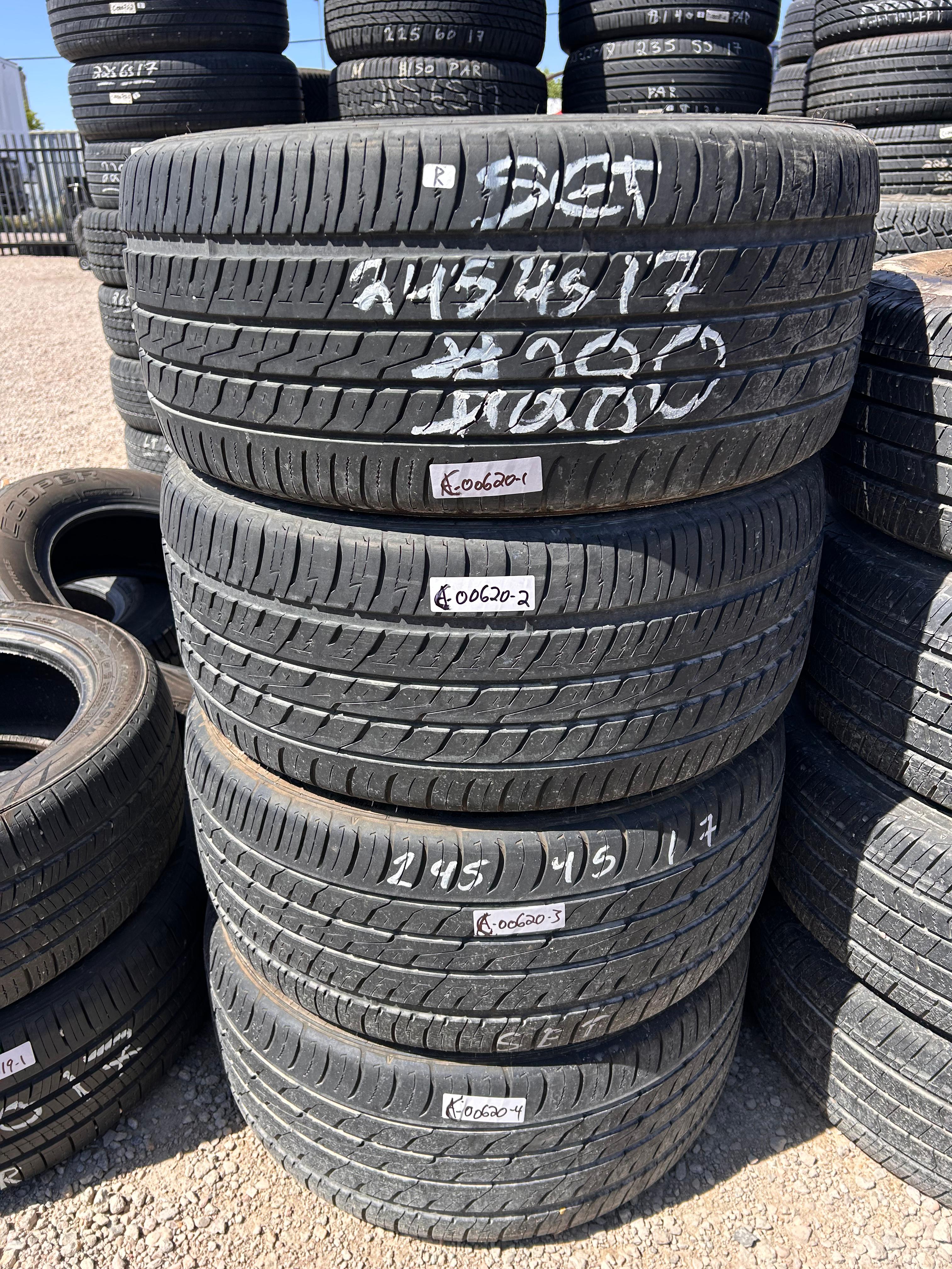 245/45R17 Set (4 Used Tires) Toyo Extensa 4 Plus