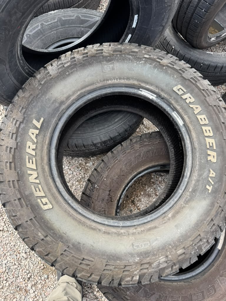 265/70R17 Pair (2 Used Tires) General Grabber A/T
