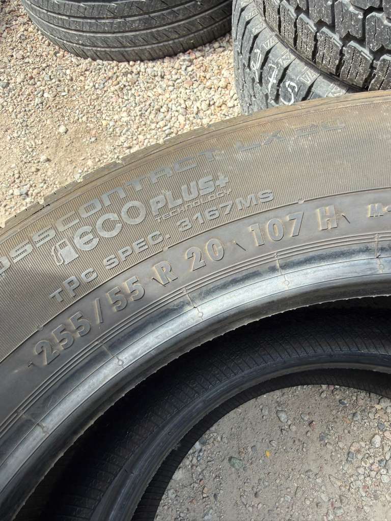 255/55R20 Pair (2 Used Tires) Continental CrossContact LX20
