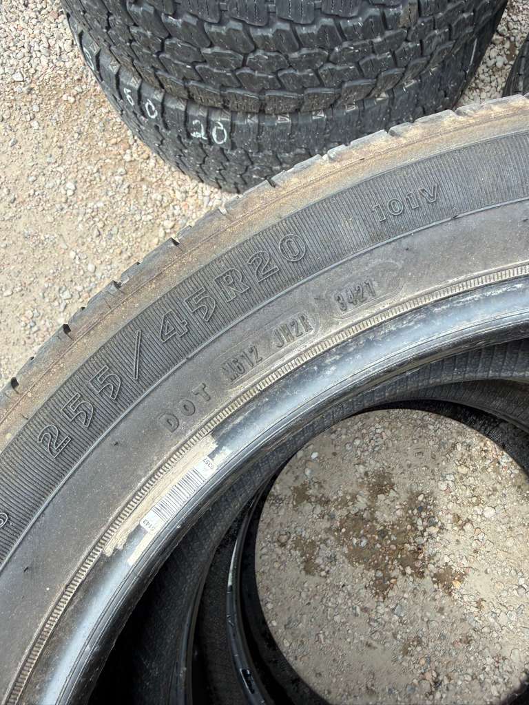 255/45R20 (3 Used Tires) Goodyear Eagle RS-A