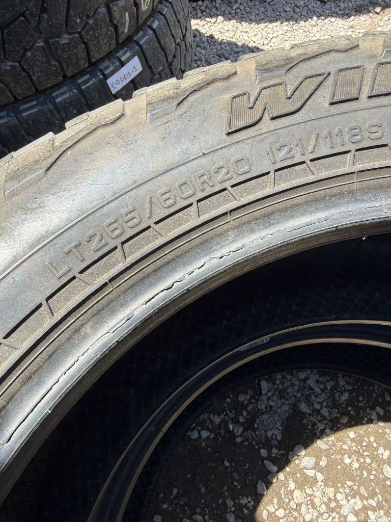 LT265/60R20 Pair (2 Used Tires) Falken Wildpeak A/T AT3W