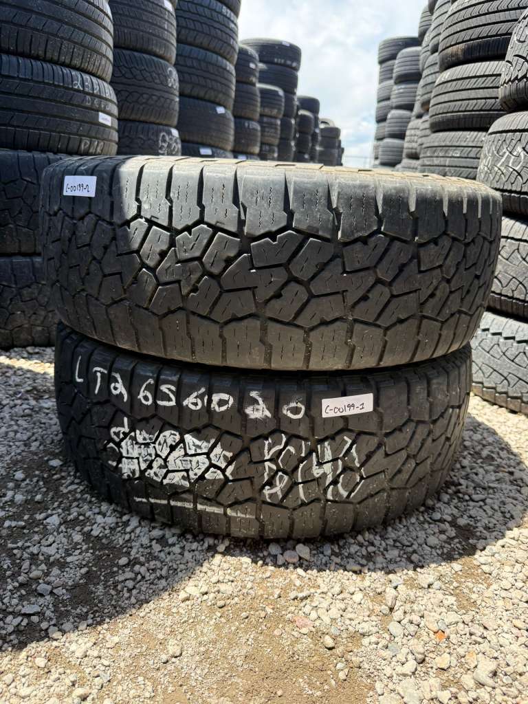 LT265/60R20 Pair (2 Used Tires) Falken Wildpeak A/T AT3W