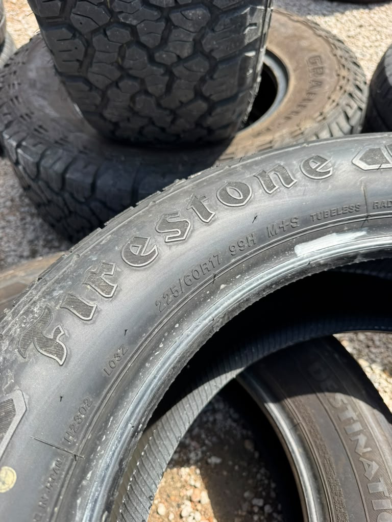 225/60R17 Pair (2 Used Tires) Firestone Destination LE3