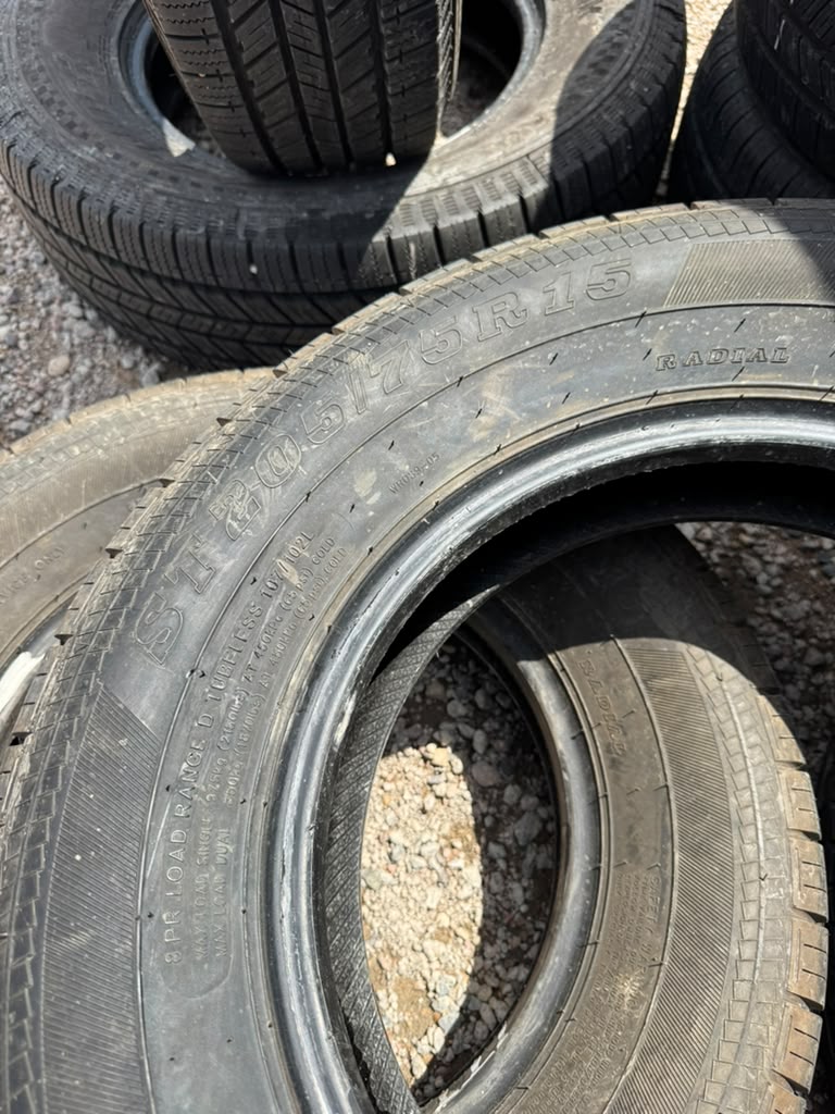 ST205/75R15 Pair (2 Used Tires) Hi-Run Trailer Tires