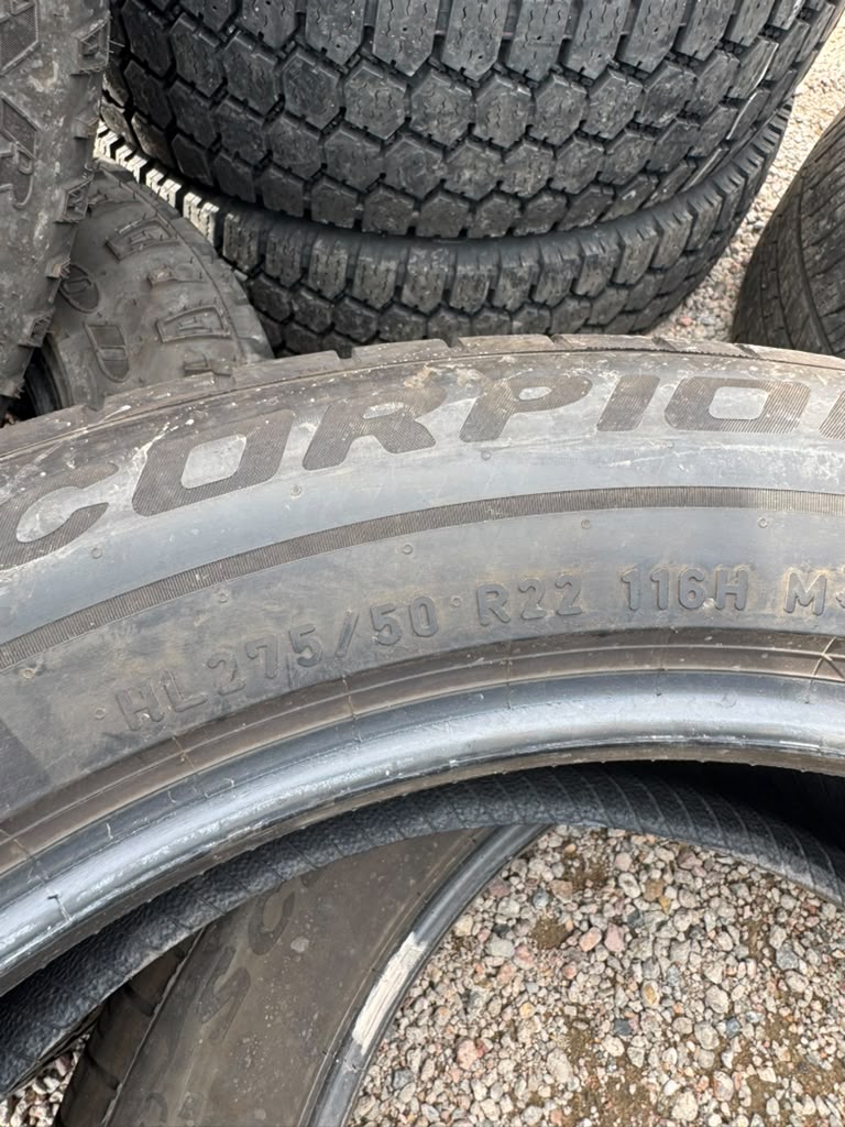 275/50R22 Pair (2 Used Tires) Pirelli Scorpion MS