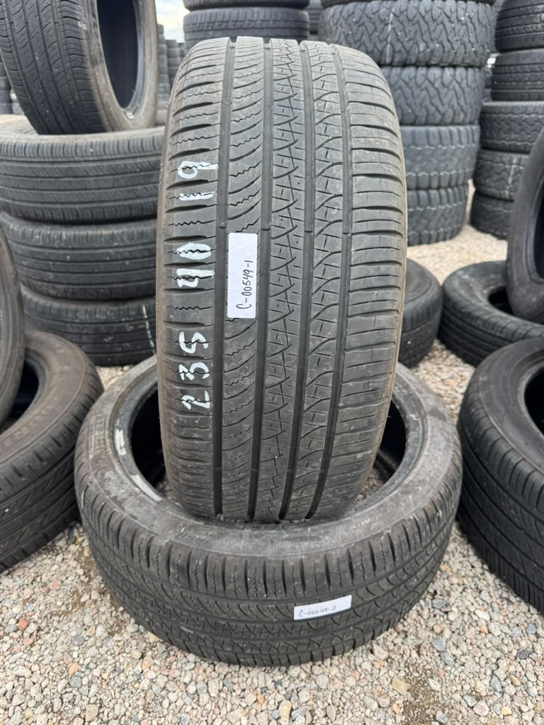 235/40R19 Pair (2 Used Tires) Pirelli P Zero