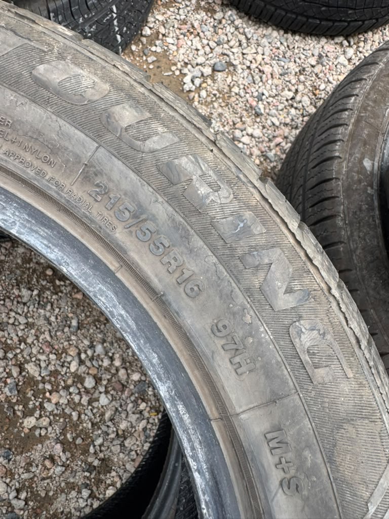 215/55R16 Pair (2 Used Tires) Sentury
