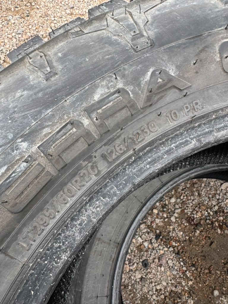 LT295/60R20 Pair (2 Used Tires) Nitto Terra Grappler