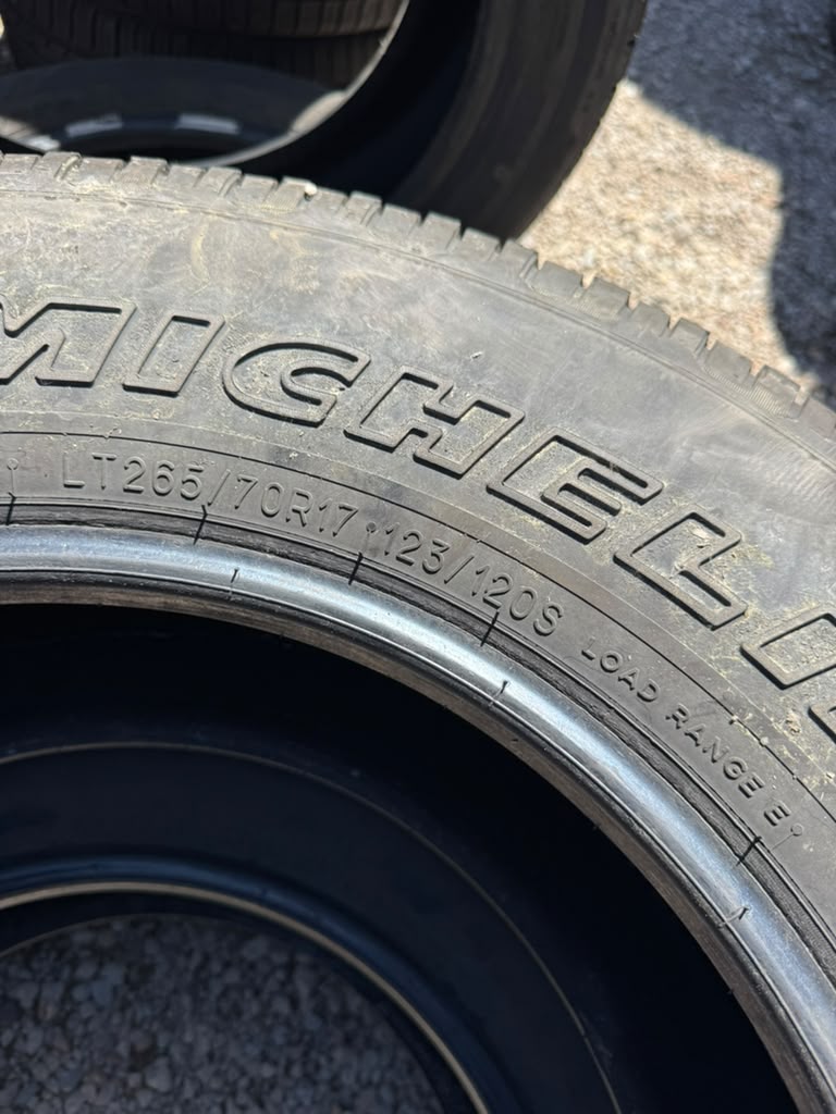 LT265/70R17 Pair (2 Used Tires)Michelin Defender LTX M/S2