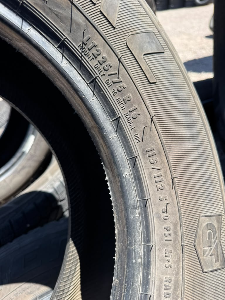 LT225/75R16 Pair (2 Used Tires) General Grabber HTS