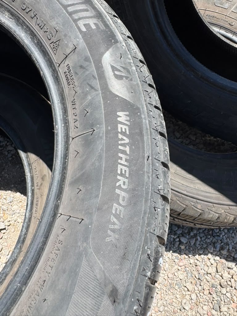 225/55R17 Pair (2 Used Tires) Bridgestone WeatherPeak