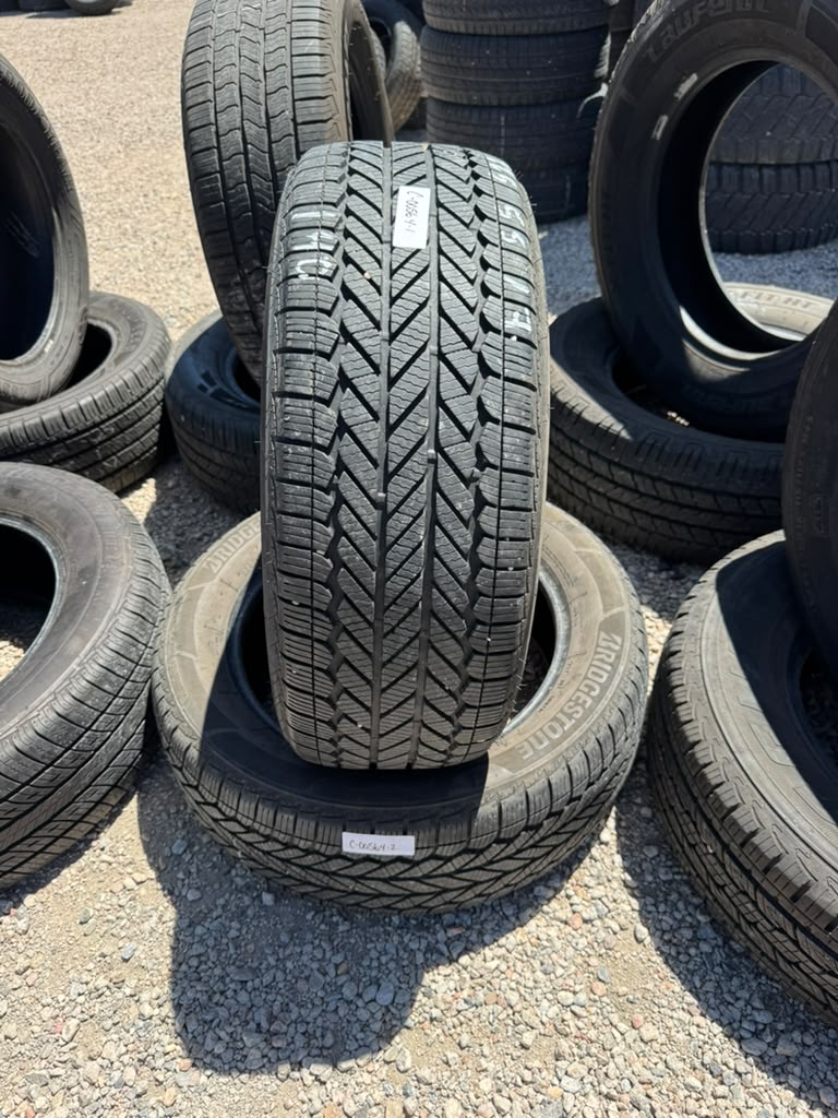 225/55R17 Pair (2 Used Tires) Bridgestone WeatherPeak