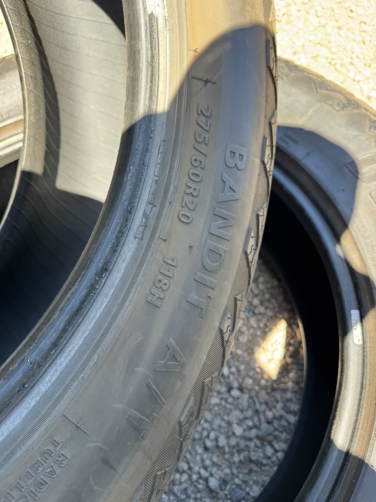 275/60R20 Pair (2 Used Tires) Delinte Bandit