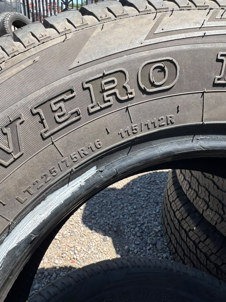 LT225/75R16 Pair (2 Used Tires) Savero GT Radial