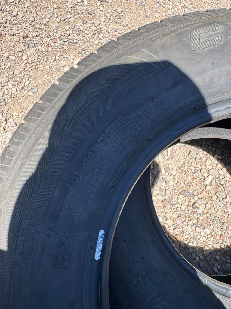 ST225/75R15 Pair (2 Used Tires) Castle Rock ST
