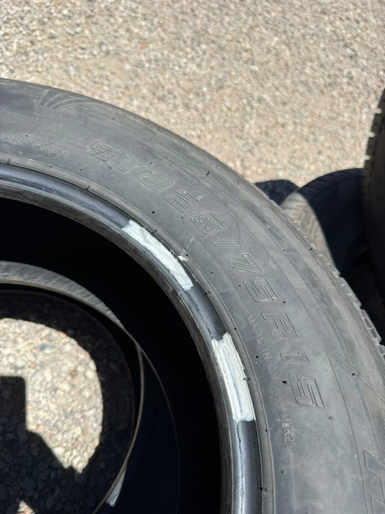 ST225/75R15 Pair (2 Used Tires) Castle Rock ST