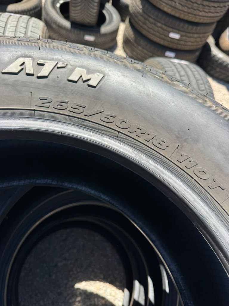 265/60R18 Set (4 Used Tires) Hankook DynaPro ATM