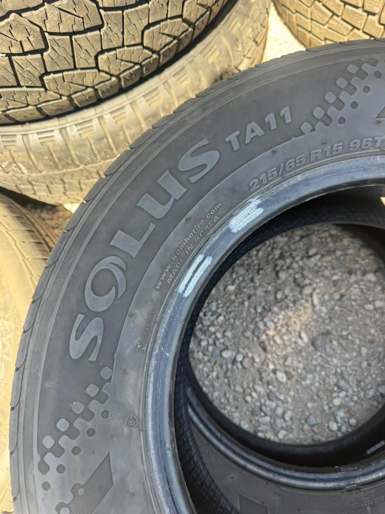 215/65R15 Pair (2 Used Tires) Kumho Solus