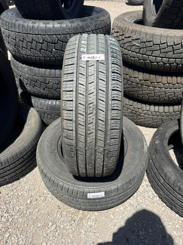 215/65R15 Pair (2 Used Tires) Kumho Solus